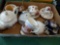 Assortment of decorative teapcup plate sets, coffee mugs, handbell