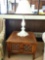 Coffee table and lamp