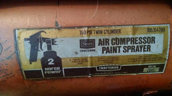 Sears 2 horsepower air compressor paint sprayer