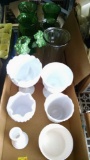 Lot of vases white and green