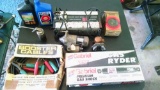 Automotive light including Sears battery charger, compression tester, booster cables and more