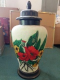 Signed ceramic painted vase