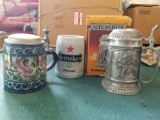 3 collectible beer steins
