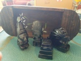 Polished rock African figurines and decorative holder