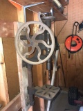 Vintage wall mounted hand powered drill press