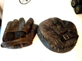 Vintage baseball mitts R.F.B
