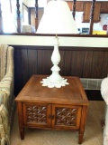 Coffee table and lamp