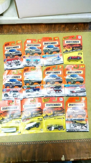 12 Matchbox cars new on cards