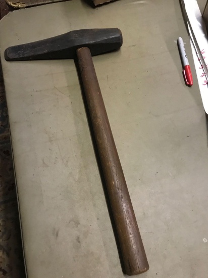 Vintage wooden handled hammer tool