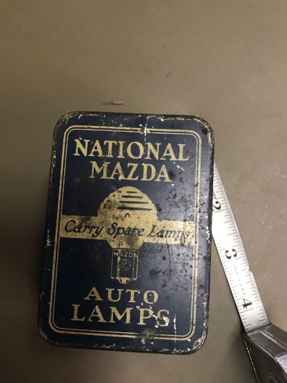 Vintage Tin National Mazda auto lamps
