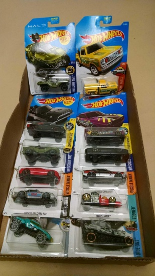 12 Hot Wheels cars new on cards