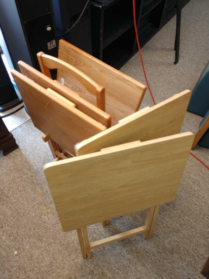 5 Wood TV trays
