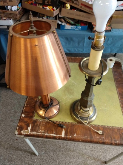 Two lamps one copper