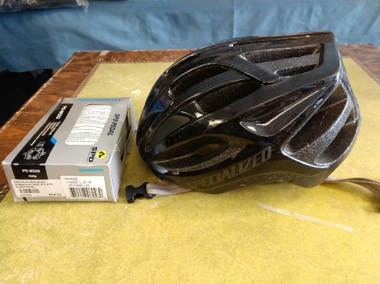 Shimano pedals and helmet