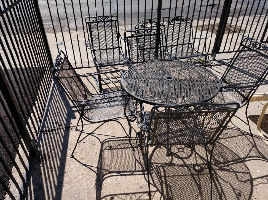 7 piece wrought iron patio set