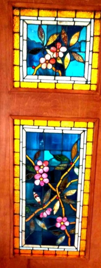 2 vintage stained glass Windows