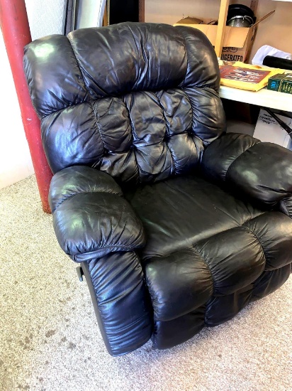 Oversize leather like rocker recliner