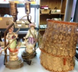 Two vintage 13 inch tall lamps with