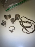 All marked silver Rings and necklace