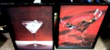 Two 20 by 26 in framed Martini pictures