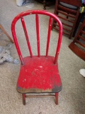 Vintage red painted child seat
