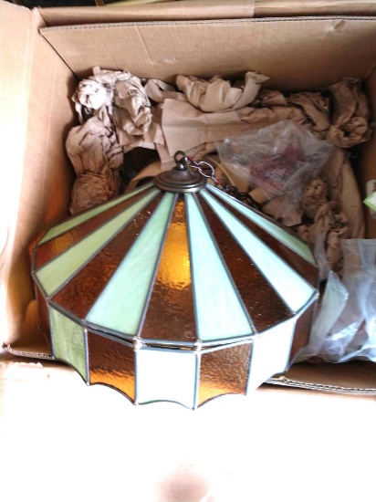 Leaded glass chandelier