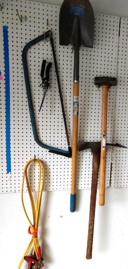 Outdoor lot 2 w/ light, shovel, pickaxe, sledgehammer