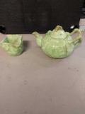 Lettuce leaf teapot and cup very early