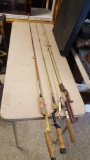 Four fishing rods no reels