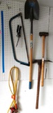 Outdoor lot 2 w/ light, shovel, pickaxe, sledgehammer
