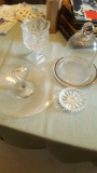 Clear glass tableware items