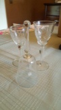 Princess glass Bell and wine glasses