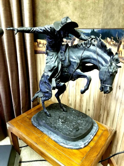 BR1 Large Remington Statue Bronco