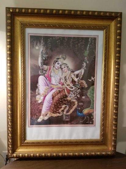 Print By Yogendra Rastogi In Gold Frame