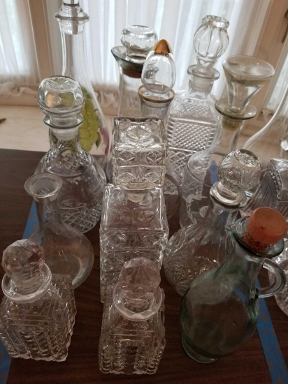 Lot Of Glass Decanters