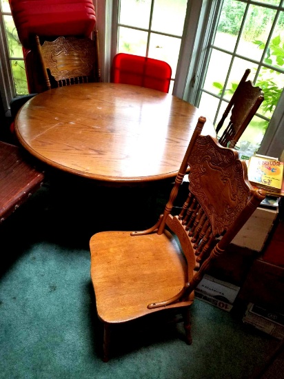 Oak Table And Six Chairs