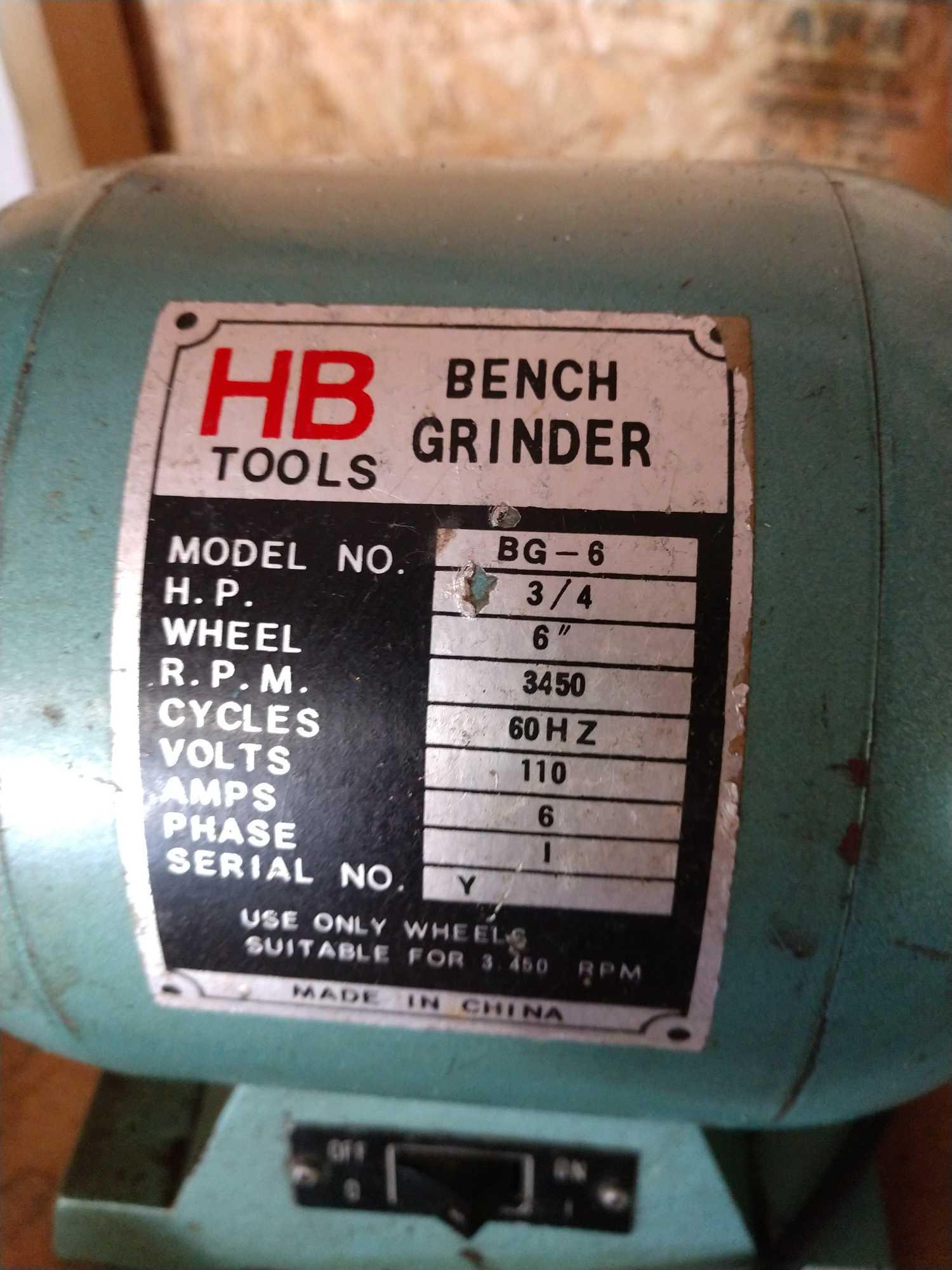 Hb Tools Bench Grinder Estate Personal Property Personal