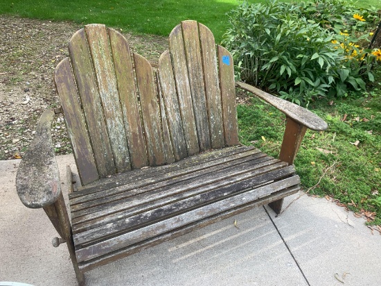Wood garden bench
