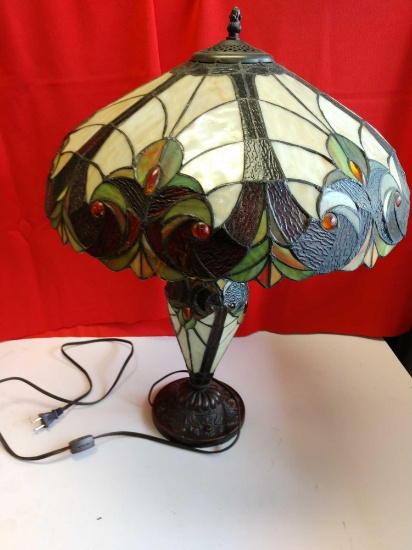 24 inch tall leaded glass lamp