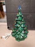 12 inch tall ceramic lighted Christmas tree