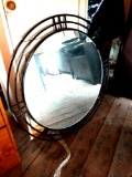 30 inch round metal framed mirror