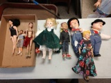 Vintage dolls including Laurel and Hardy
