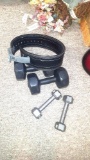 Hand weights and belt