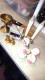 Decorative curtain rod ends candle holders