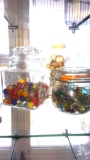 Jar of marbles vintage toy Wagon