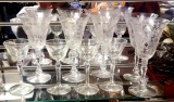 9 clear glass stemware