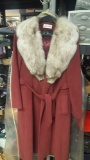 Ladies coat with fur collar