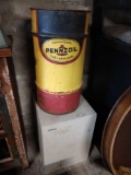 27 inch Pennzoil drum and printer stand