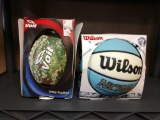 Wilson basketball and voit football