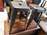 2 portable metal bar stools 25? tall
